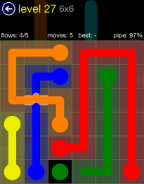 Flow Free Bridges 6x6 Level 27