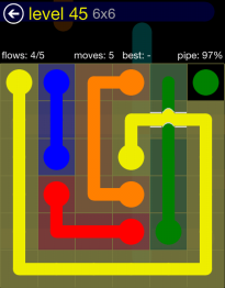 Flow Free Bridges 6x6 Level 45