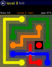 Flow Free Bridges 6x6 Level 8