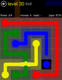 Flow Free Bridges 6x6 Level 30