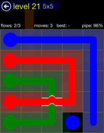 Flow Free Bridges 5x5 Level 21