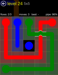 Flow Free Bridges 5x5 Level 24