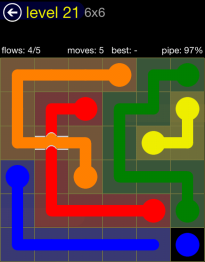 Flow Free Bridges 6x6 Level 21