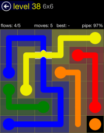 Flow Free Bridges 6x6 Level 38