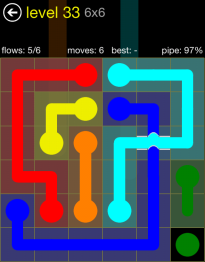 Flow Free Bridges 6x6 Level 33