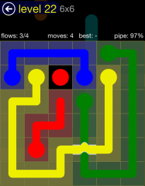 Flow Free Bridges 6x6 Level 22