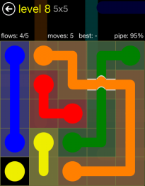 Flow Free Bridges 5x5 Level 8