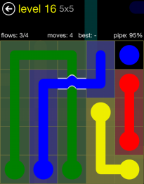 Flow Free Bridges 5x5 Level 16