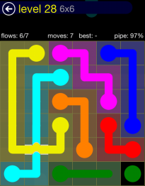Flow Free Bridges 6x6 Level 28