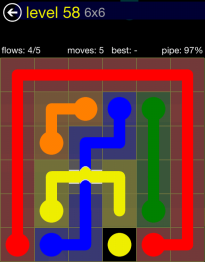 Flow Free Bridges 6x6 Level 58