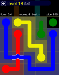 Flow Free Bridges 5x5 Level 18