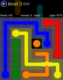 Flow Free Bridges 6x6 Level 3