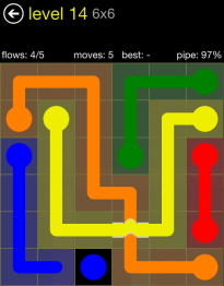 Flow Free Bridges 6x6 Level 14