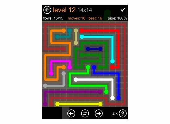 Flow Free Jumbo Pack 14x14 Level 12