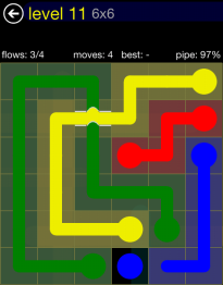 Flow Free Bridges 6x6 Level 11