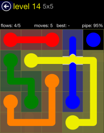 Flow Free Bridges 5x5 Level 14