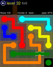 Flow Free Bridges 6x6 Level 32