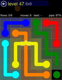Flow Free Bridges 6x6 Level 47