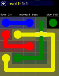Flow Free Bridges 5x5 Level 9