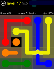 Flow Free Bridges 5x5 Level 17