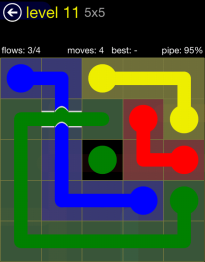 Flow Free Bridges 5x5 Level 11