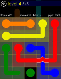 Flow Free Bridges 5x5 Level 4