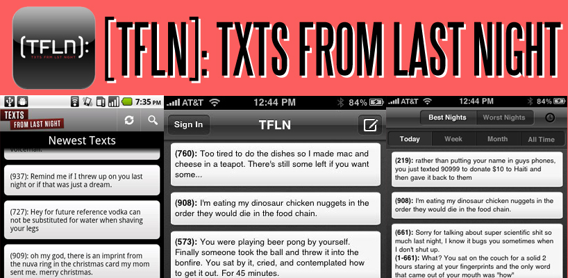 TFLN txts from last night