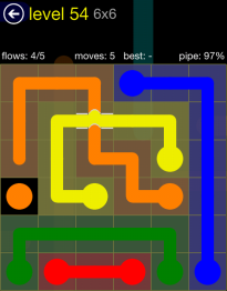Flow Free Bridges 6x6 Level 54