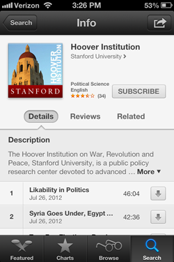 Hoover Institution iTunes