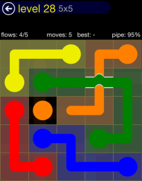 Flow Free Bridges 5x5 Level 28