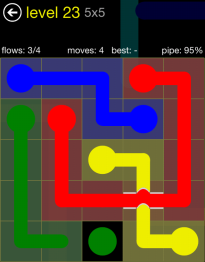 Flow Free Bridges 5x5 Level 23
