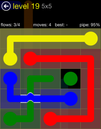 Flow Free Bridges 5x5 Level 19