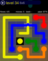 Flow Free Bridges 6x6 Level 34