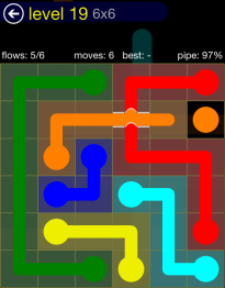 Flow Free Bridges 6x6 Level 19