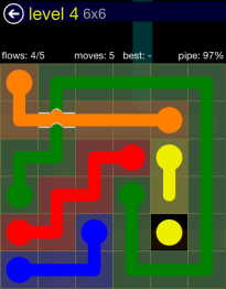 Flow Free Bridges 6x6 Level 4