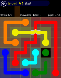 Flow Free Bridges 6x6 Level 51
