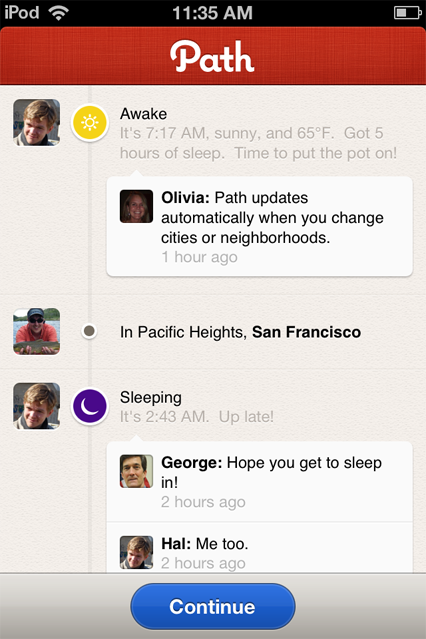 Path - Mobile Social Network "Private" for Close Friends and Family image 2