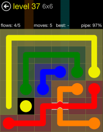 Flow Free Bridges 6x6 Level 37