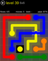 Flow Free Bridges 6x6 Level 39