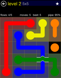 Flow Free Bridges 5x5 Level 2