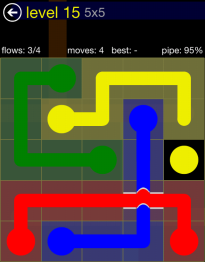 Flow Free Bridges 5x5 Level 15