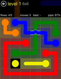 Flow Free Bridges 6x6 Level 1